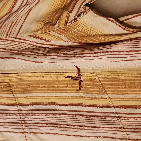 Prana shirt,Size M,Golden colored&Cream stripef - Picture 3 of 4